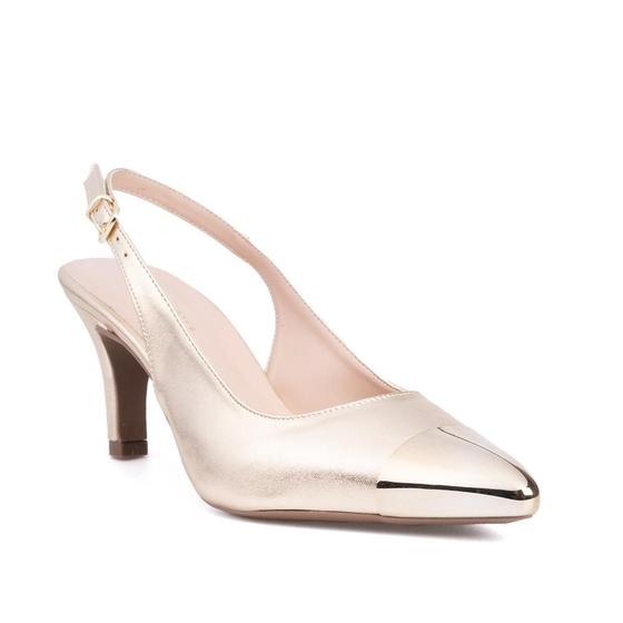 Imagem de Scarpin Feminino Slingback Salto Alto Fino Bico De Metal