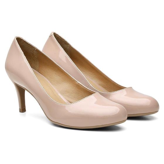 Scarpin Florentina Verniz Bico Redondo Salto Fino - Scarpin Feminino ...