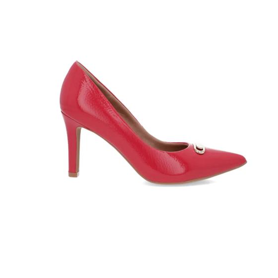 Imagem de Scarpin Nº35 Couro Vermelho Cherry Usaflex Feminino 