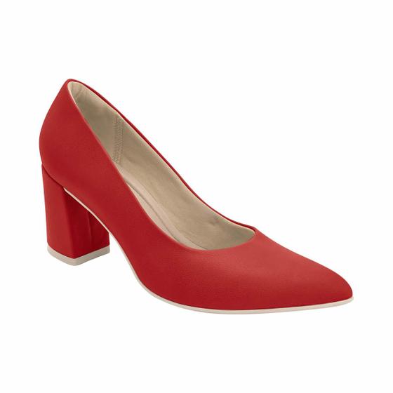 Imagem de Scarpin Piccadilly Luiza Vermelho Salto Alto 745135