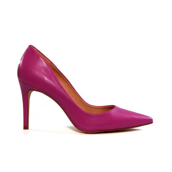 Imagem de Scarpin Rosa/Uva Carrano Beatriz Couro Salto Médio Fino 8,7cm