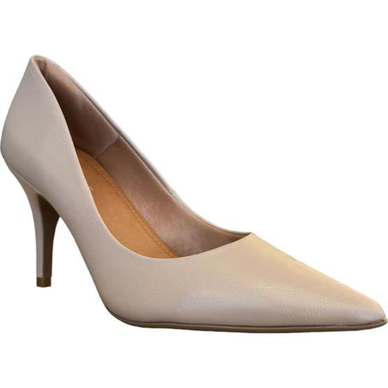 Imagem de Scarpin Salto Fino Couro Tendência Moda 2292.71567 Lia Line Nude