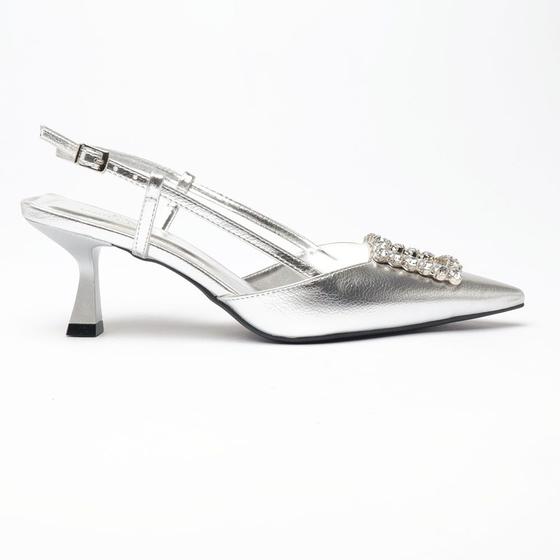 Imagem de Scarpin Sapato da Corte Slingback  Fivela Strass