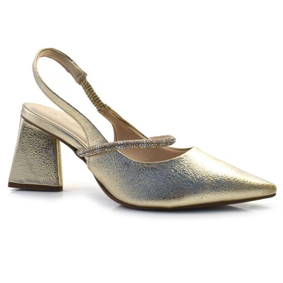 Imagem de Scarpin Slingback Feminino Bebecê Dourado T7024-296