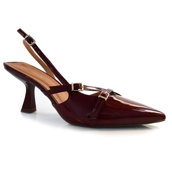 Imagem de Scarpin Slingback Feminino Cazzualen Bordô 934-8695