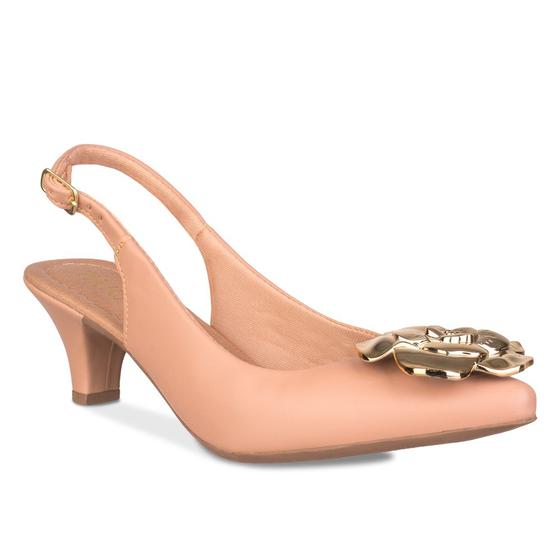 Imagem de Scarpin Slingback Feminino Salto Baixo Fino Aberto Atras Sapato Boneca Salto Alto Mary Jane Luxo