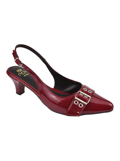 Imagem de Scarpin Slingback Salto Bico Fino Feminino Tendencia Fivela Moda