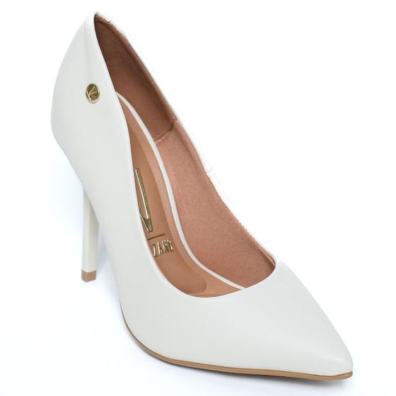 Imagem de Scarpin Vizzano Bico Fino Salto Alto Feminino - Branco Off