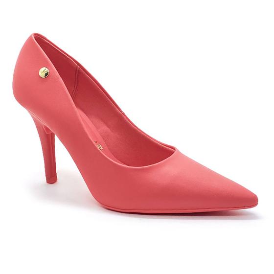 Imagem de Scarpin Vizzano Salto Alto Bico Fino Feminino - Coral