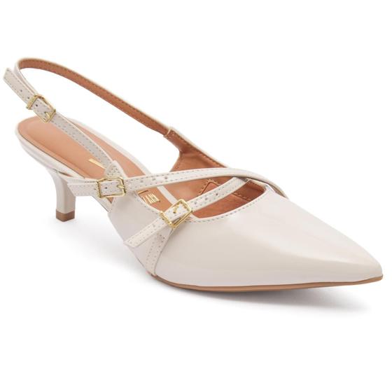 Imagem de Scarpin Vizzano Slingback Feminino Salto Baixo Fivelas