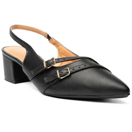 Imagem de Scarpin Vizzano Slingback Salto Bloco - Preto