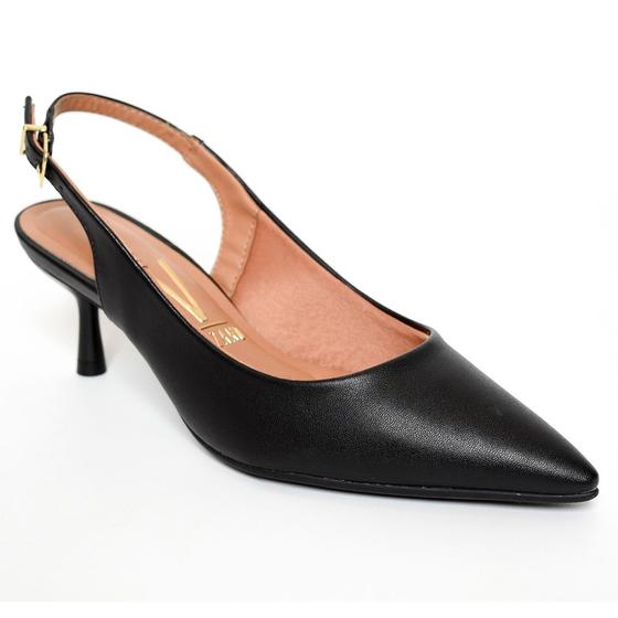 Imagem de Scarpin Vizzano Slingback Salto Fino Baixo - Preto