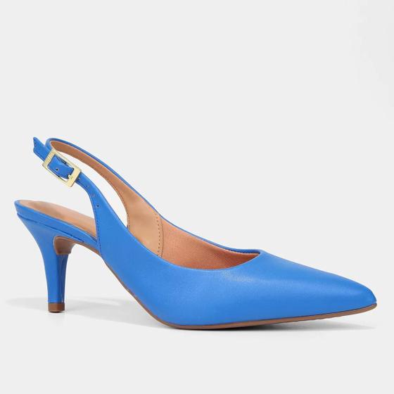 Imagem de Scarpin Vizzano Slingback Salto Fino Médio - Azul Royal