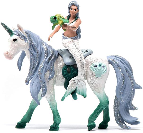 Imagem de Schleich bayala, Playset de 3 Peças, Brinquedos sereias para Meninas e Meninos de 5 a 12 anos, Sereia Cavalgando no Mar Unicórnio