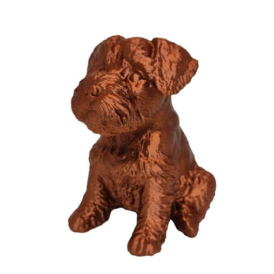 Imagem de Schnauzer Cachorro 12cm Objeto 3D Decorativo Cor Bronze