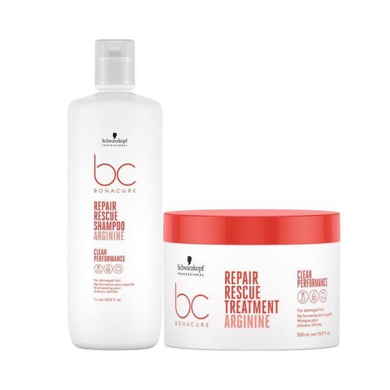 Imagem de Schwarzkopf Bc Repair Rescue Arginine Shampoo 1L E Máscara