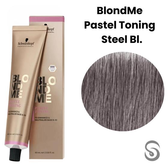 Imagem de Schwarzkopf BlondMe Pastel Toning Tonalizante Steel Bl. 60ml