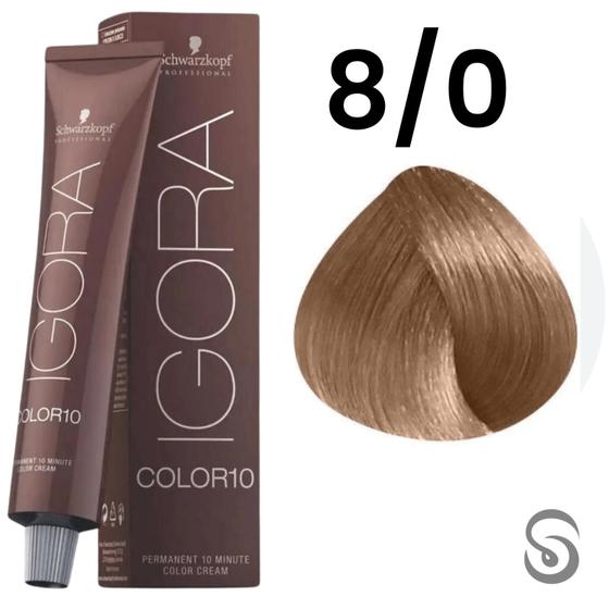 Imagem de Schwarzkopf Igora COLOR10 Coloração 8/0 Louro Claro Natural 60ML