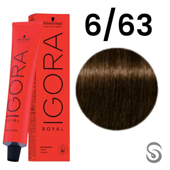 Imagem de Schwarzkopf Igora Royal Coloração 6/63 Louro Escuro Marrom Mate  60ml