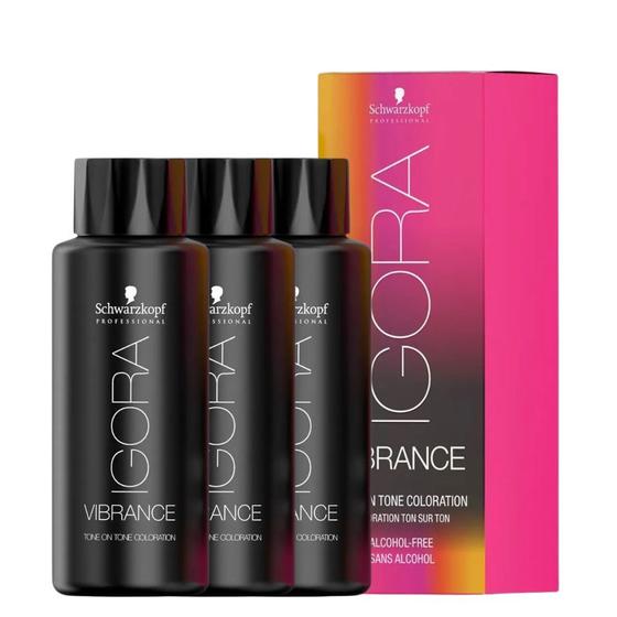 Imagem de Schwarzkopf Igora Vibrance 3x 7/1 Louro Médio Cinza