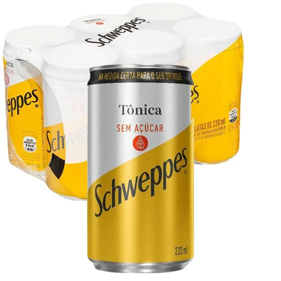 Imagem de Schweppes Tônica Sem Açúcar 220Ml (6 Latas)