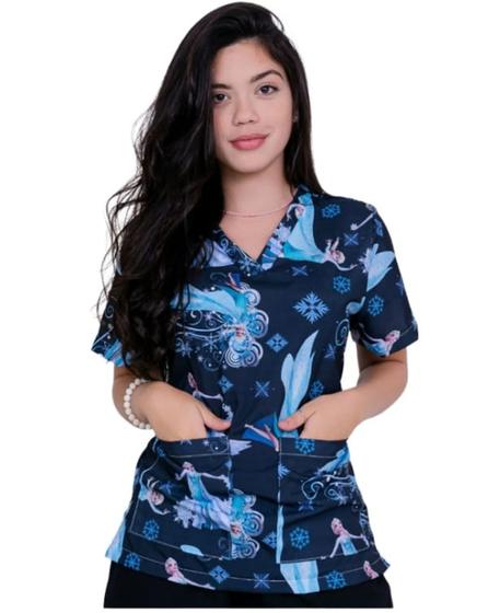 Imagem de Scrubs Blusa Feminino Desenho Barbie e Frozen - Lelejalecos