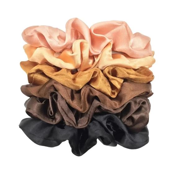 Imagem de Scrunchies de Cetim para Meninas - Elásticos de Cabelo e Porta-Rabos de Cavalo