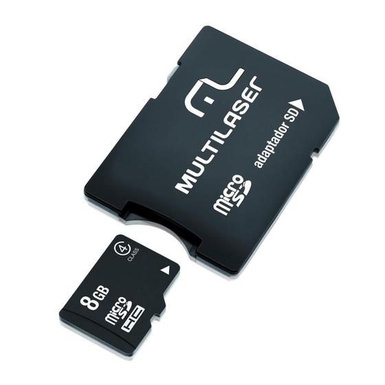 Imagem de Sd cartão de memória classe 4 8gb com adaptador - MC004 - Multilaser