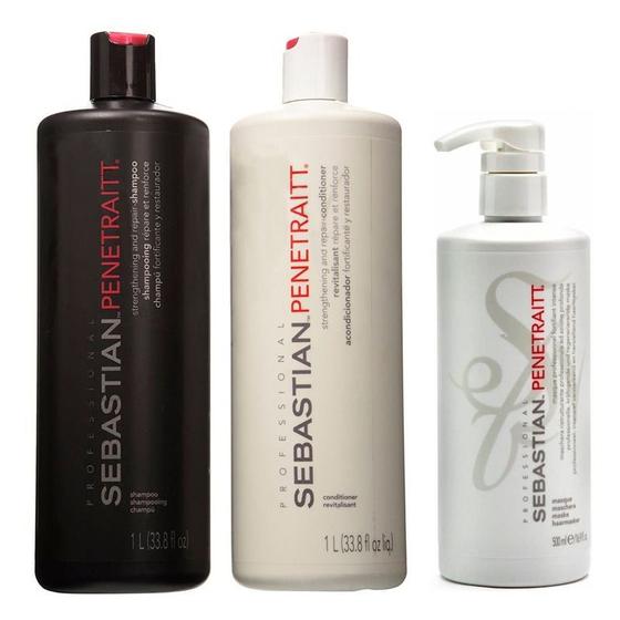 Imagem de Sebastian Penetraitt Kit Shampoo 1000ml + Condicionador 1000ml + Máscara 500ml