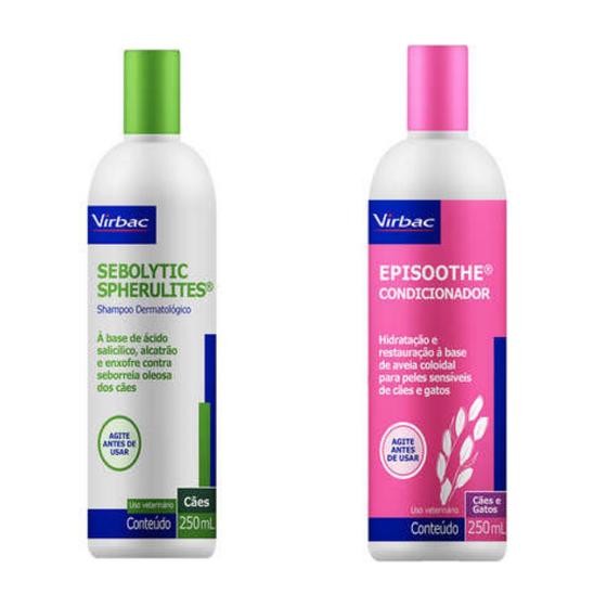 Imagem de Sebolytic Shampoo 250ml + Episoothe Condicionador 250ml Virbac