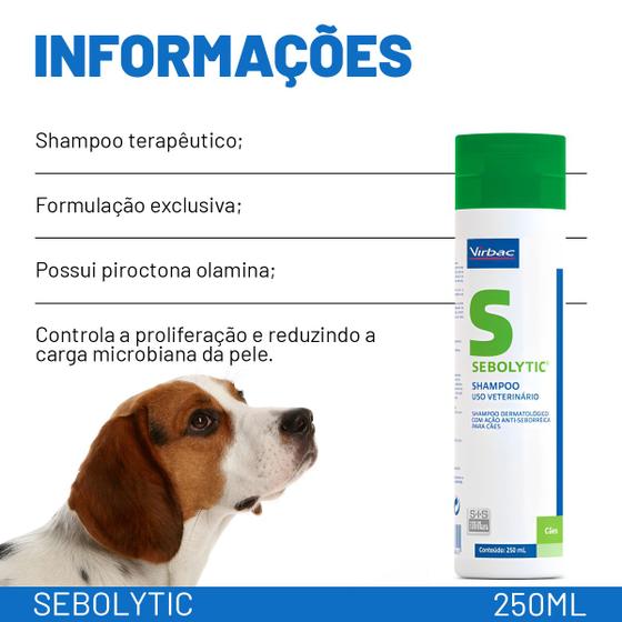 Imagem de Sebolytic Shampoo Dermatologico Para Cães Virbac 250ml