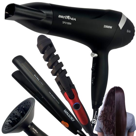 Imagem de Secador de cabelo 2100w com difusor e modelador e chapinha