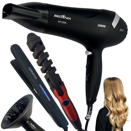 Imagem de Secador de cabelo 2100w difusor grande modelador e chapinha