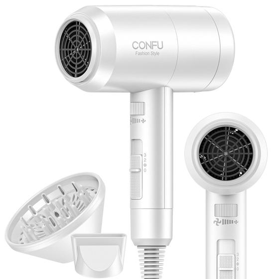 Imagem de Secador de Cabelo CONFU 1600W com Difusor - 21000 RPM - Ideal para Cabelos Cacheados