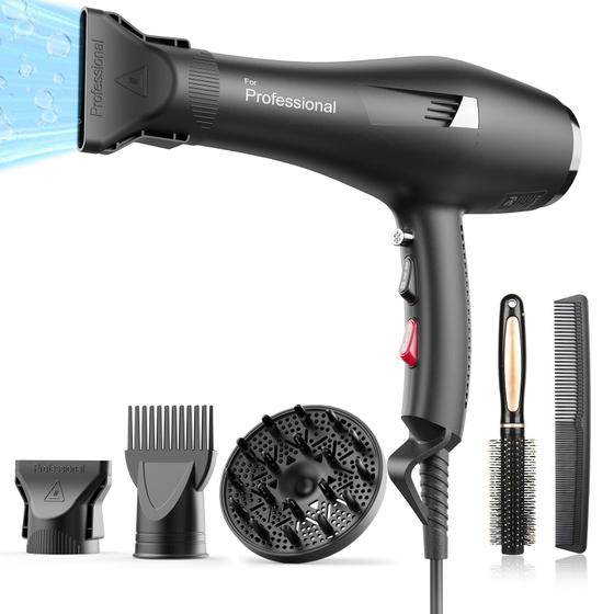 Imagem de Secador de cabelo Dekuri Professional Ionic 1600W AC Motor Preto