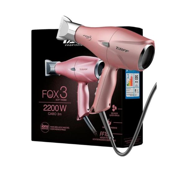 Imagem de Secador de Cabelo Fox Íon 3 Soft Rose 2200W 220V - Taiff