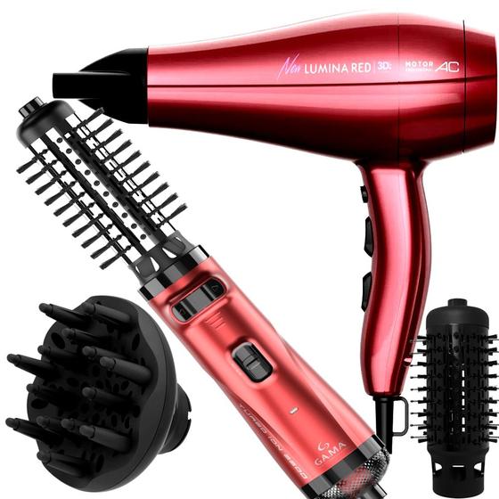 Imagem de Secador De Cabelo Gama Italy 2200w Profissional Salão Ar Quente e Frio Redy Difusor de Cachos Escova Rotativa Turbo 2600 Bivolt