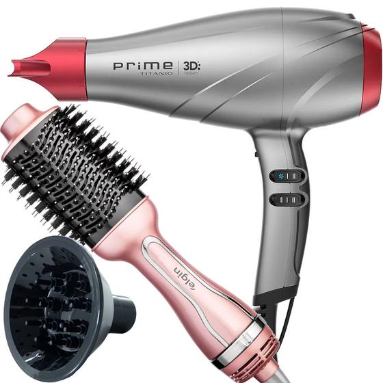 Imagem de Secador De Cabelo Gama Italy 2300w Profissional Salão Ar Quente e Frio Prime Difusor Escova Alisadora 4 Em 1 1300w Agile