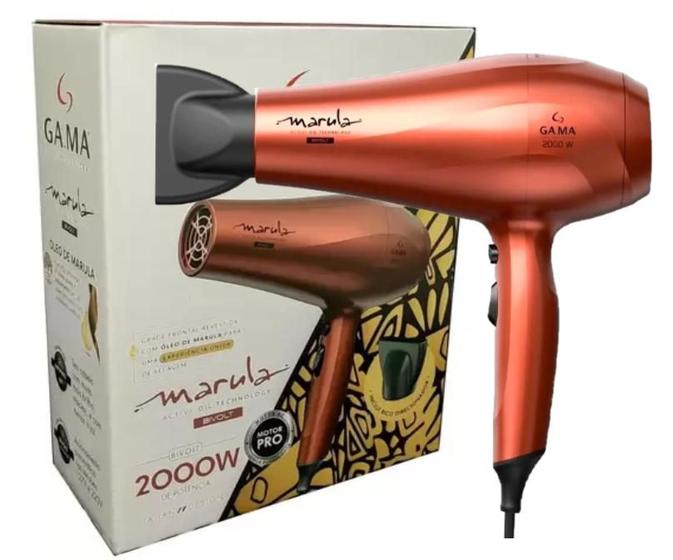 Imagem de Secador De Cabelo Gama Marula Ceramic Ion 2000W - Bivolt Cor Cobre 110v/220v - Motor AC