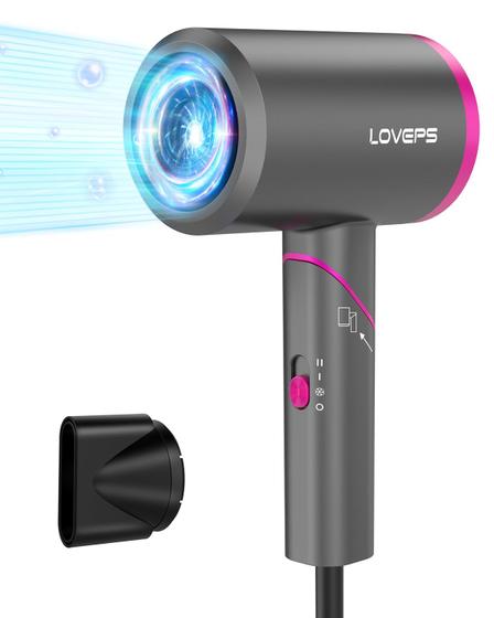 Imagem de Secador de cabelo LOVEPS 1800W Ionic Dobrável Travel Sem Difusor