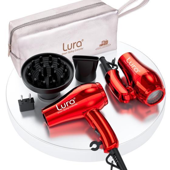 Imagem de Secador de cabelo LURA Mini Portable Travel 1200W para mulheres e homens