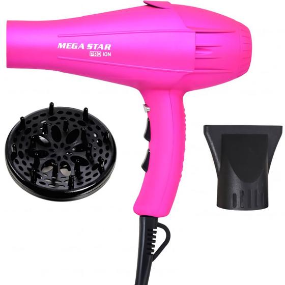 Imagem de Secador de Cabelo Mega Star SC2710 Pro Ion 8000 W 110V - Rosa