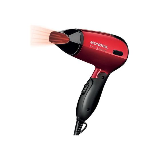 Imagem de Secador De Cabelo Mondial  Max Travel Sc-10 Vermelho/Preto Bivolt