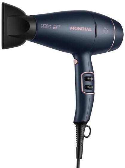 Imagem de Secador de Cabelo Mondial SCP-01-Ir Infra Red 100V~50HZ - Azul/Golden Rose