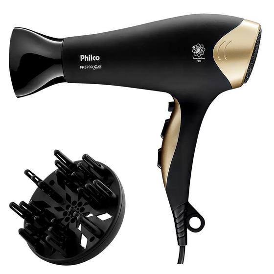 Menor preço em Secador de Cabelo Philco PH3700 Gold - Com Íons 2000W 2 Velocidades - 110v