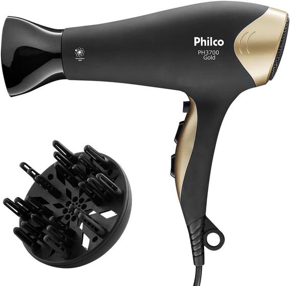 Imagem de Secador de Cabelo Philco PH3700 Gold - Com Íons 2200W 2 Velocidades - 110v