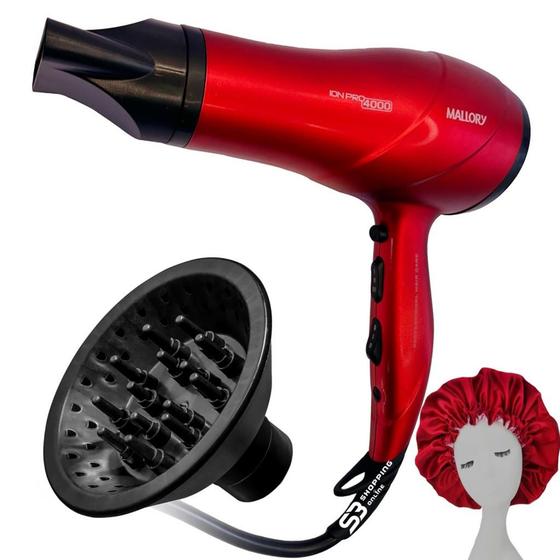 Imagem de Secador de cabelo potente 2000w bivolt difusor + touca cetim