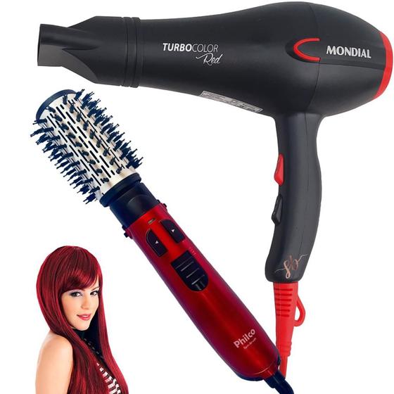 Imagem de Secador de cabelo potente 2000w e escova rotativa secadora