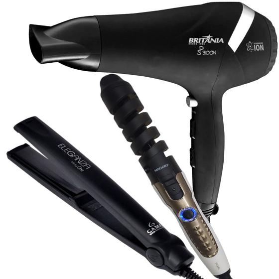 Secador de cabelo potente chapinha profissional e modelador - Britânia ...