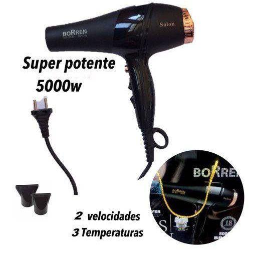 Secador De Cabelo Profissional Borren 5000W 3 Veloc Íon Negativo 220V Menor preço em Secador De Cabelo Profissional Borren 5000W 3 Veloc Íon Negativo 220V